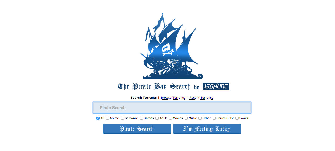 New website for pirate bay